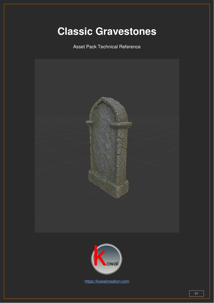 Classic Gravestones — 10 Game-Ready Gravestone Models — technical specs preview