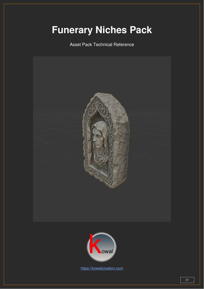 Funerary Niches Pack — 10 Game-Ready Funerary Niches Models — technical specs preview