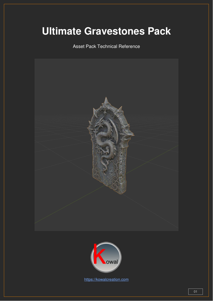 Ultimate Gravestone Pack — 70 Game-Ready Gravestone Models — technical specs preview